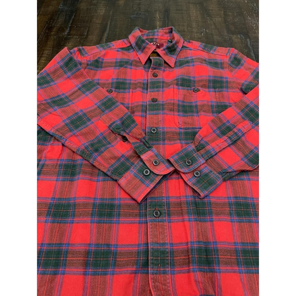 Orvis Perfect Flannel Shirt Mens Large Red Plaid Long Sleeve Button Up - Picture 2 of 11